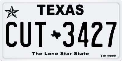 TX license plate CUT3427