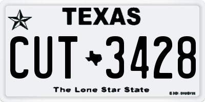 TX license plate CUT3428