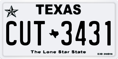 TX license plate CUT3431