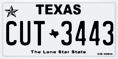 TX license plate CUT3443