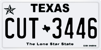 TX license plate CUT3446