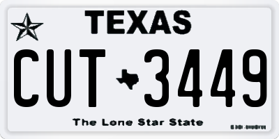 TX license plate CUT3449