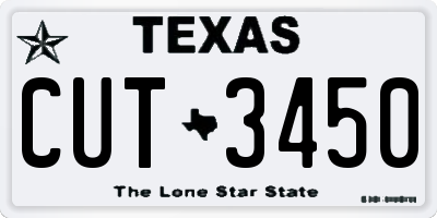 TX license plate CUT3450