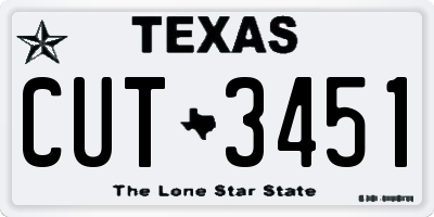 TX license plate CUT3451