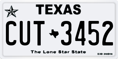 TX license plate CUT3452