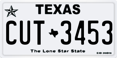 TX license plate CUT3453