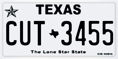 TX license plate CUT3455