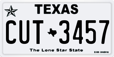 TX license plate CUT3457
