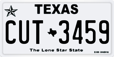 TX license plate CUT3459