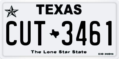 TX license plate CUT3461