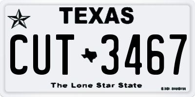 TX license plate CUT3467
