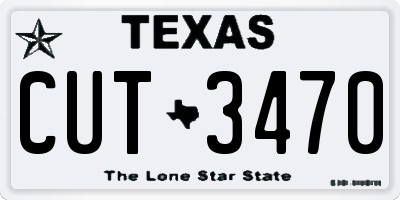 TX license plate CUT3470