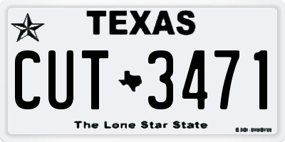 TX license plate CUT3471