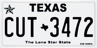 TX license plate CUT3472