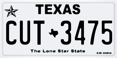 TX license plate CUT3475