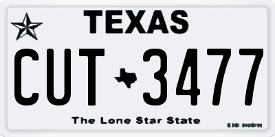 TX license plate CUT3477