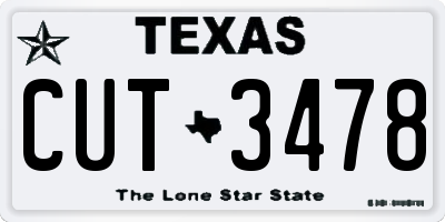 TX license plate CUT3478