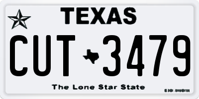 TX license plate CUT3479