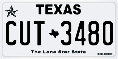 TX license plate CUT3480