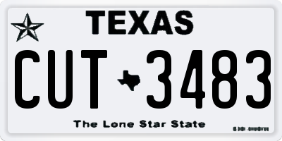 TX license plate CUT3483