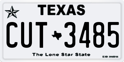 TX license plate CUT3485
