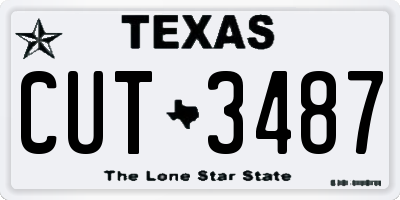 TX license plate CUT3487