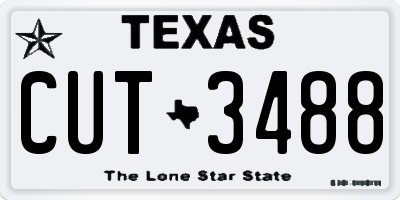 TX license plate CUT3488
