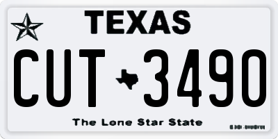 TX license plate CUT3490