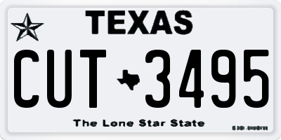 TX license plate CUT3495