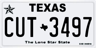TX license plate CUT3497