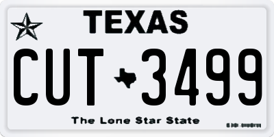 TX license plate CUT3499
