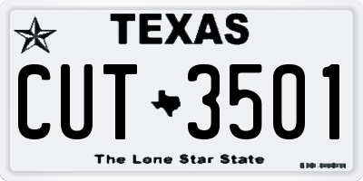 TX license plate CUT3501