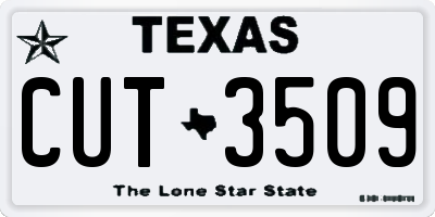 TX license plate CUT3509