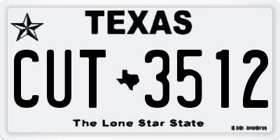 TX license plate CUT3512