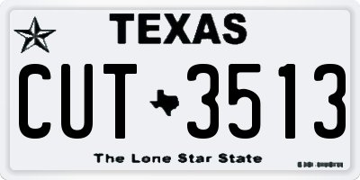 TX license plate CUT3513