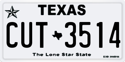TX license plate CUT3514