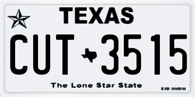 TX license plate CUT3515