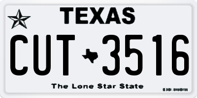 TX license plate CUT3516