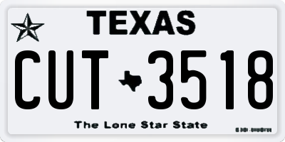 TX license plate CUT3518