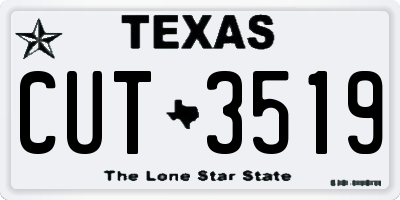 TX license plate CUT3519