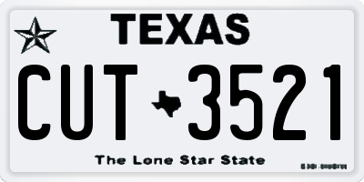 TX license plate CUT3521