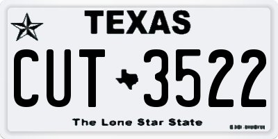 TX license plate CUT3522
