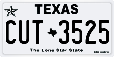 TX license plate CUT3525