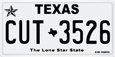 TX license plate CUT3526