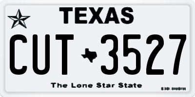 TX license plate CUT3527