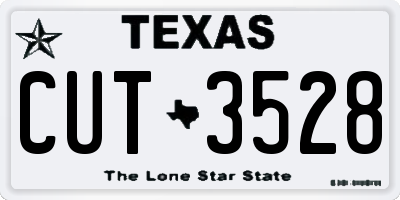 TX license plate CUT3528