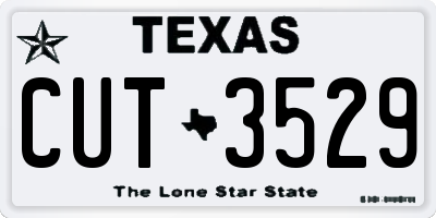 TX license plate CUT3529