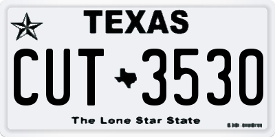 TX license plate CUT3530