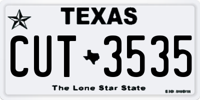 TX license plate CUT3535