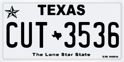 TX license plate CUT3536